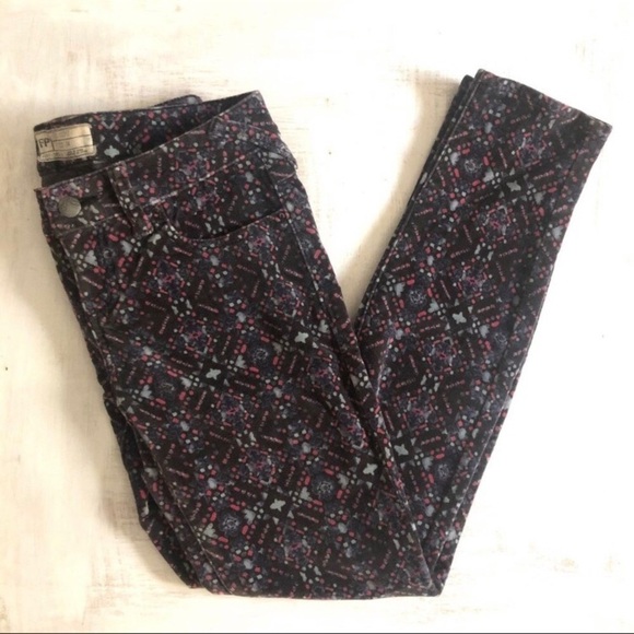 FREE People Kaleidoscope Print Velvet Pants - 26 - Picture 3 of 9